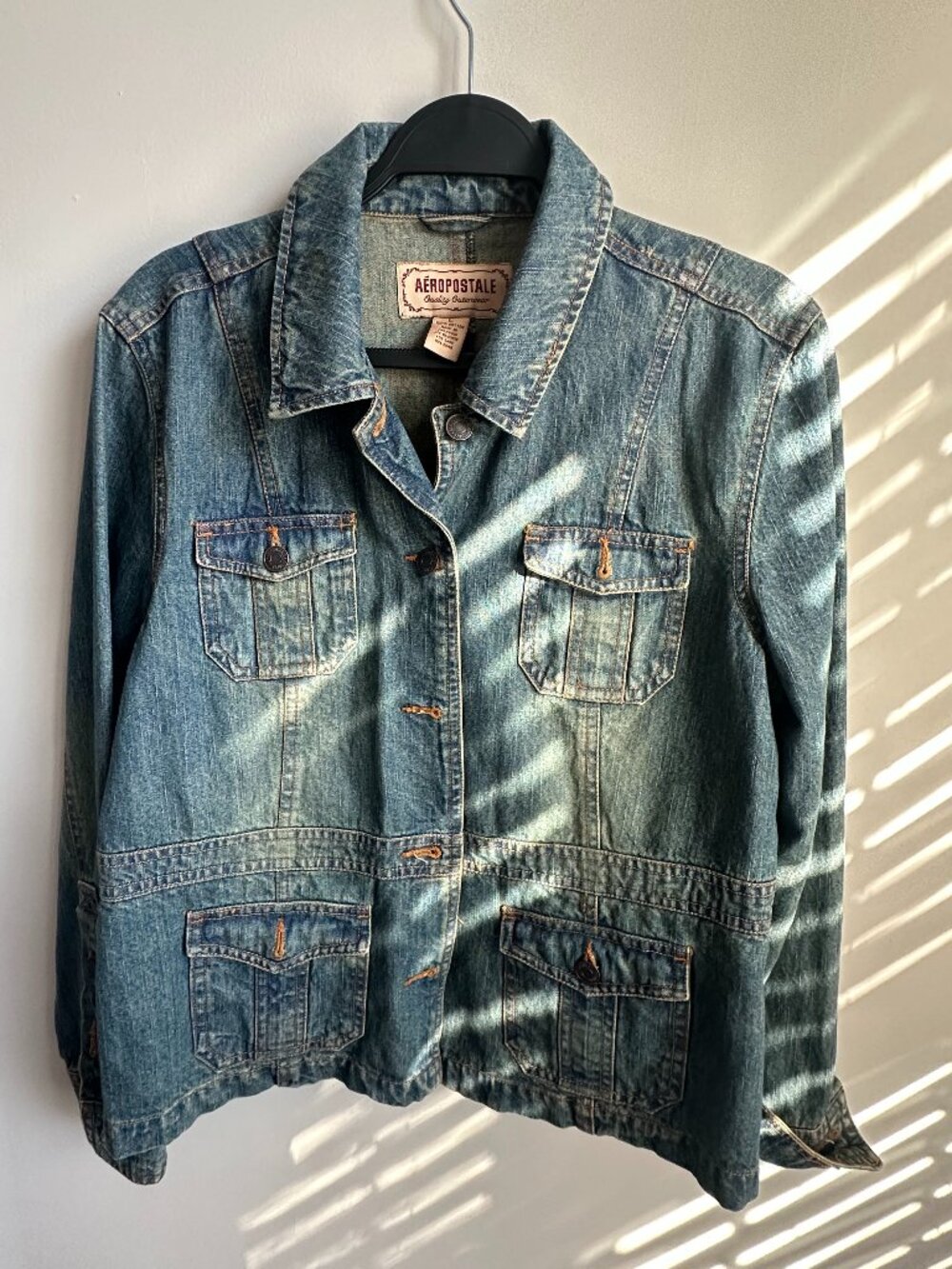 Y2K Aéropostale 4-Pocket Denim Utility Jacket - Medium Wash- Large
